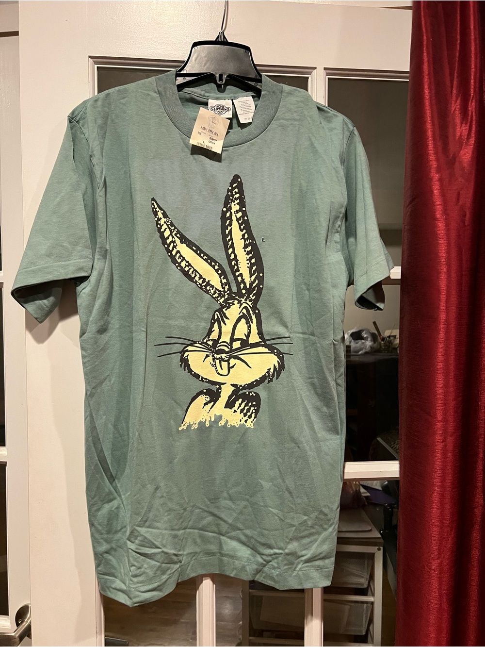 ACME Sage Green Short Sleeve Tee with Yellow Bunny Print